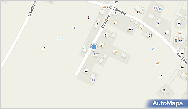 Brodła, Grodzka, 9, mapa Brodła