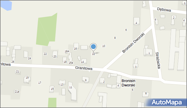 Bronisin Dworski, Granitowa, 12, mapa Bronisin Dworski
