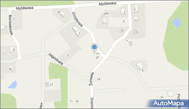 Brudzewo, Grzybowa, 8, mapa Brudzewo