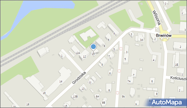 Brwinów, Grodziska, 10, mapa Brwinów