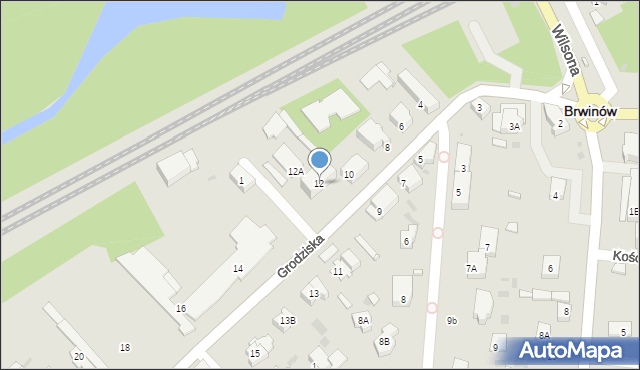 Brwinów, Grodziska, 12, mapa Brwinów