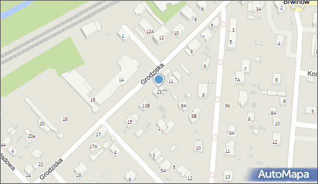 Brwinów, Grodziska, 13, mapa Brwinów