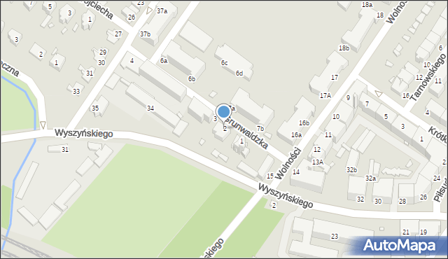 Brzeg, Grunwaldzka, 2, mapa Brzeg