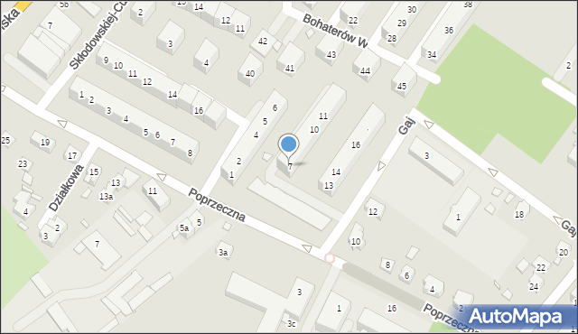 Brzeg, Grota-Roweckiego Stefana, gen., 7, mapa Brzeg