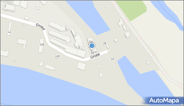 Brzeg, Grobli, 23, mapa Brzeg