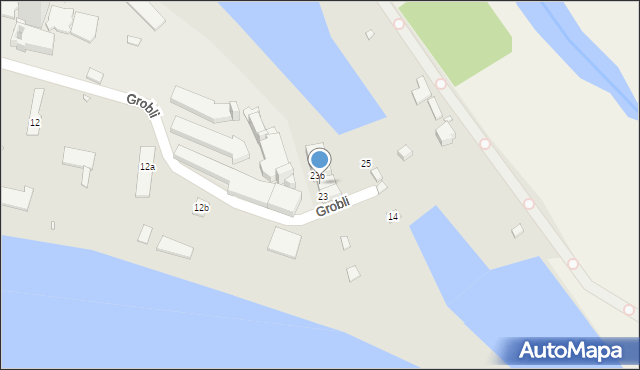 Brzeg, Grobli, 23a, mapa Brzeg