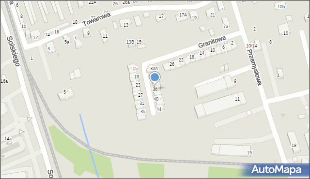 Brzesko, Granitowa, 36, mapa Brzesko