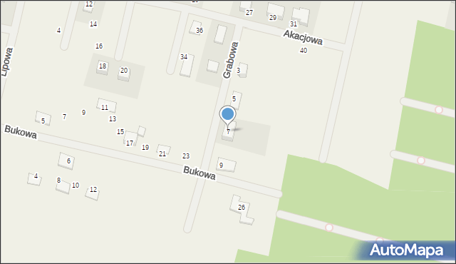 Brzeźno, Grabowa, 7, mapa Brzeźno