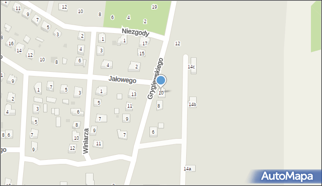 Brzostek, Gryglewskiego Aleksandra, 10, mapa Brzostek