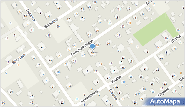 Brzoza, Grochowskiego, 20, mapa Brzoza