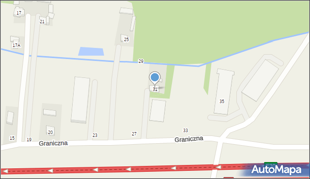 Brzóze, Graniczna, 31, mapa Brzóze