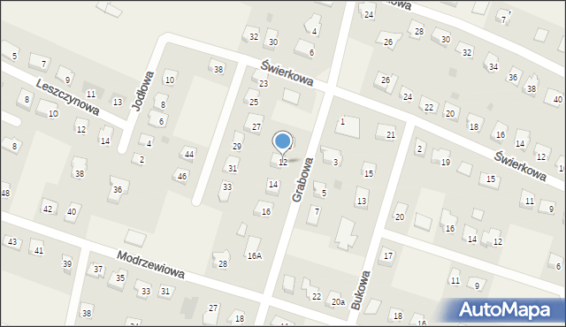 Brzozówka, Grabowa, 12, mapa Brzozówka