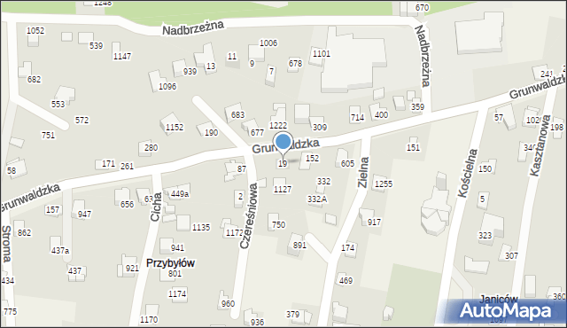 Buczkowice, Grunwaldzka, 19, mapa Buczkowice