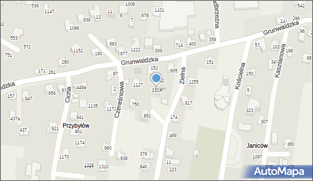 Buczkowice, Grunwaldzka, 332A, mapa Buczkowice