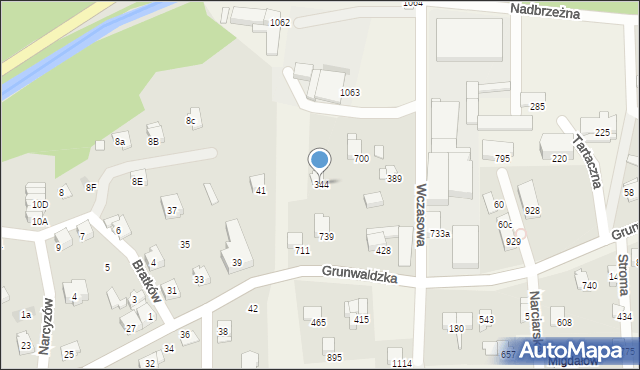 Buczkowice, Grunwaldzka, 344, mapa Buczkowice