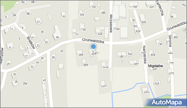 Buczkowice, Grunwaldzka, 415, mapa Buczkowice