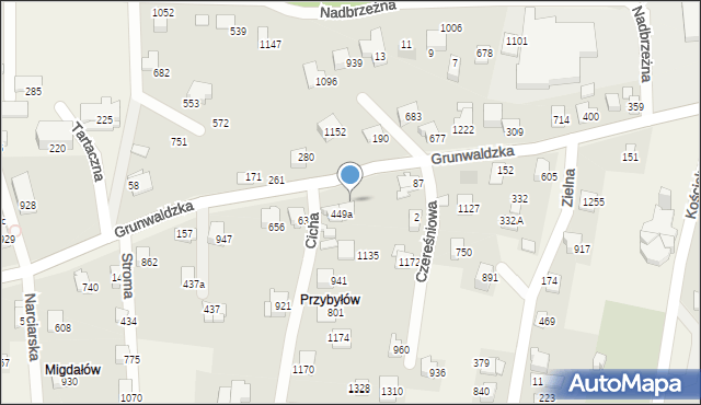 Buczkowice, Grunwaldzka, 449, mapa Buczkowice