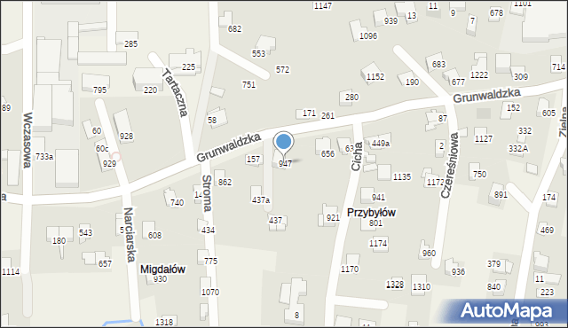Buczkowice, Grunwaldzka, 947, mapa Buczkowice
