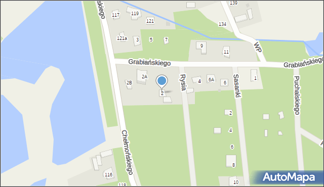 Budy-Grzybek, Grabiańskiego, 2, mapa Budy-Grzybek