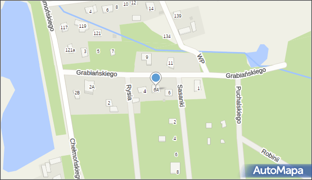 Budy-Grzybek, Grabiańskiego, 6A, mapa Budy-Grzybek