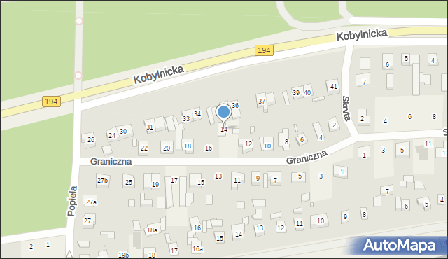 Bugaj, Graniczna, 14, mapa Bugaj