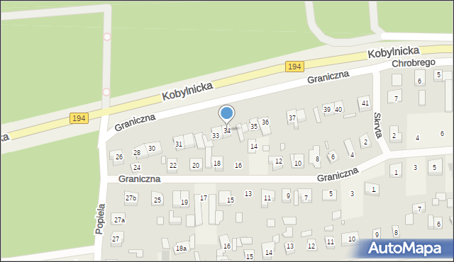 Bugaj, Graniczna, 34, mapa Bugaj