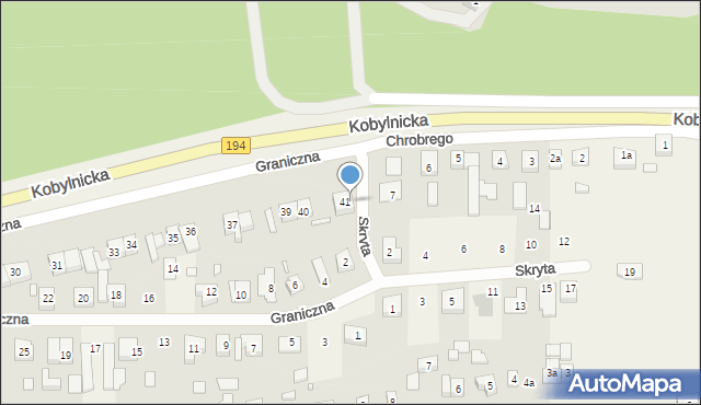 Bugaj, Graniczna, 42, mapa Bugaj