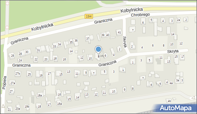 Bugaj, Graniczna, 8, mapa Bugaj