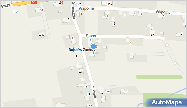 Bujaków, Graniczna, 11, mapa Bujaków
