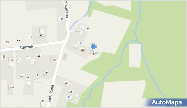 Bujaków, Graniczna, 21c, mapa Bujaków