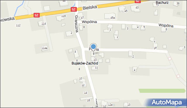 Bujaków, Graniczna, 9, mapa Bujaków