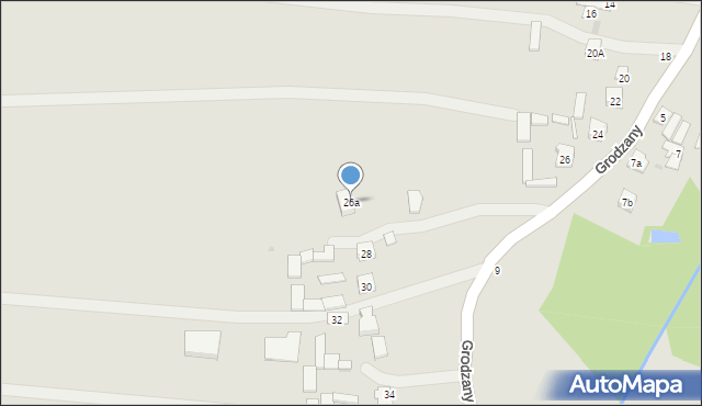 Bychawa, Grodzany, 26a, mapa Bychawa