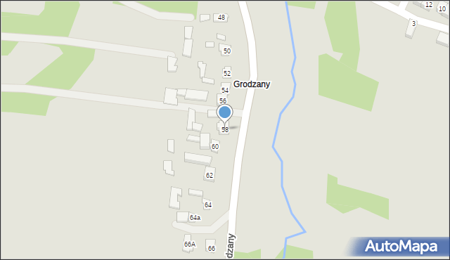 Bychawa, Grodzany, 58, mapa Bychawa