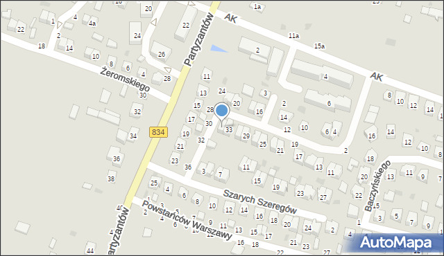 Bychawa, Grota-Roweckiego Stefana, gen., 35, mapa Bychawa