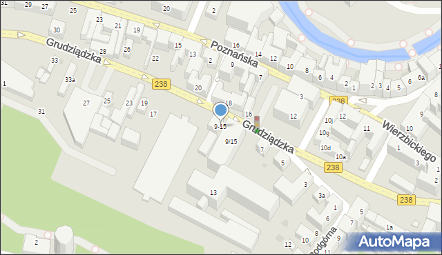 Bydgoszcz, Grudziądzka, 9-15, mapa Bydgoszczy