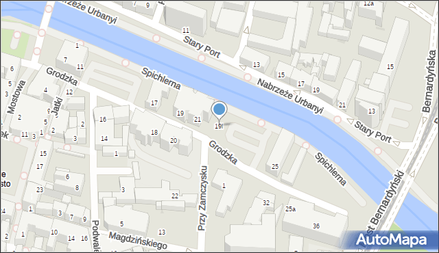 Bydgoszcz, Grodzka, 19l, mapa Bydgoszczy