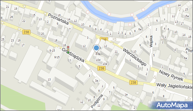 Bydgoszcz, Grudziądzka, 10f, mapa Bydgoszczy