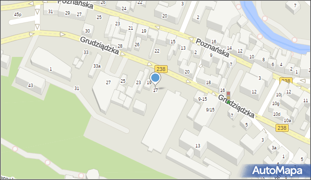 Bydgoszcz, Grudziądzka, 17, mapa Bydgoszczy