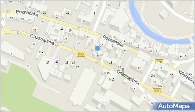 Bydgoszcz, Grudziądzka, 20, mapa Bydgoszczy
