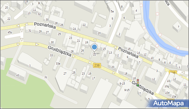 Bydgoszcz, Grudziądzka, 22, mapa Bydgoszczy