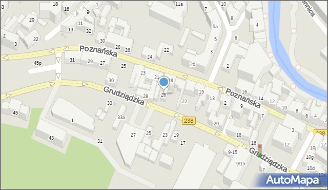 Bydgoszcz, Grudziądzka, 26, mapa Bydgoszczy