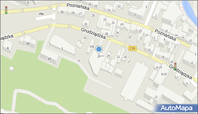 Bydgoszcz, Grudziądzka, 27, mapa Bydgoszczy