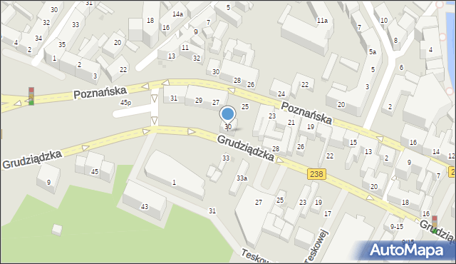 Bydgoszcz, Grudziądzka, 32, mapa Bydgoszczy