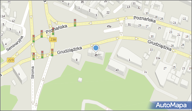 Bydgoszcz, Grudziądzka, 45, mapa Bydgoszczy