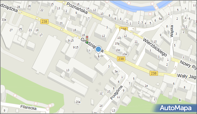 Bydgoszcz, Grudziądzka, 5, mapa Bydgoszczy