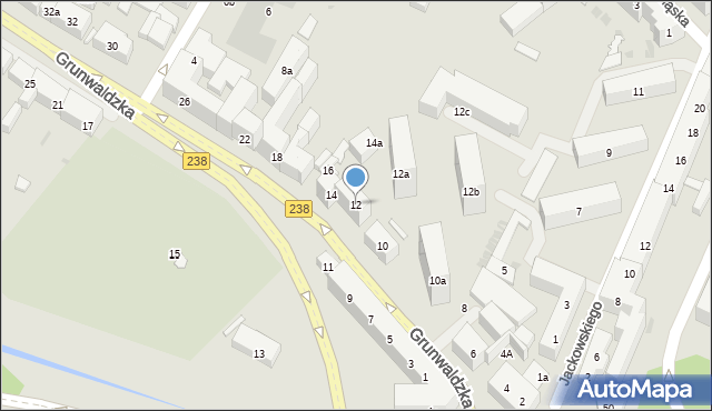 Bydgoszcz, Grunwaldzka, 12, mapa Bydgoszczy