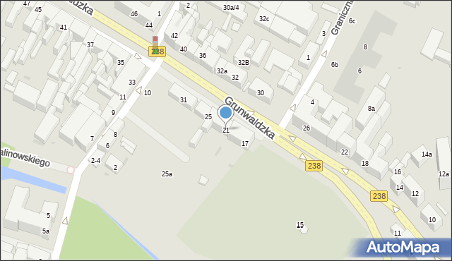 Bydgoszcz, Grunwaldzka, 21, mapa Bydgoszczy