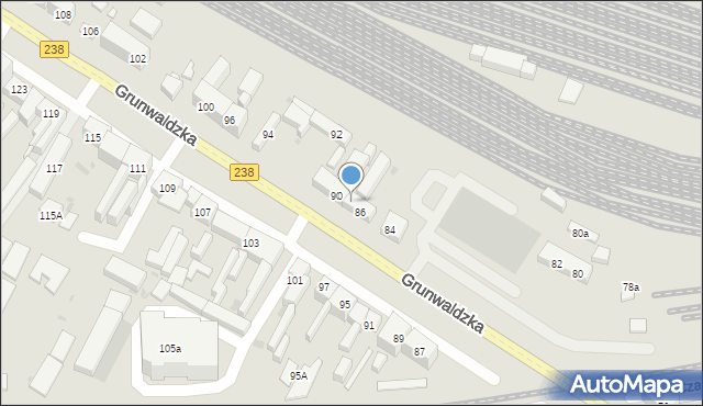 Bydgoszcz, Grunwaldzka, 88, mapa Bydgoszczy