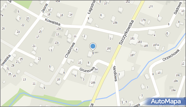 Bystra, Gruntowa, 6, mapa Bystra