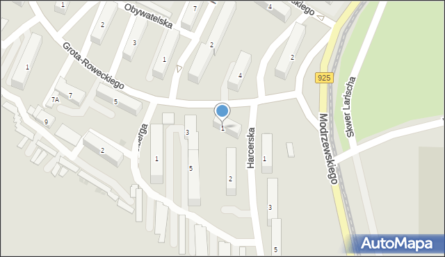 Bytom, Grota-Roweckiego Stefana, gen., 1, mapa Bytomia